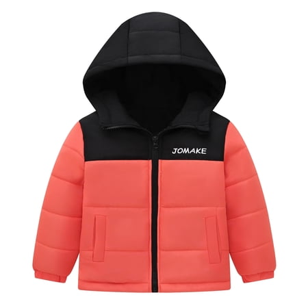 Kids Boy Winter Coat Boys Puffer Jacket with Pocket Zip up Hooded Coat Windproof Warm Puffer Jacket Kids Girls Winter Clothes Size 4-5 Years