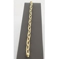 thumbnail image 3 of Solid 925 Sterling Silver 14K Gold plated Paper Clip Bracelet 6mm Width, 7 Inch Paperclip Chain Italy, 3 of 12
