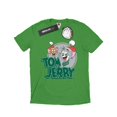 thumbnail image 1 of Tom And Jerry T-Shirt Boyfriend en Coton pour Femmes avec Message de Noël, 1 of 5