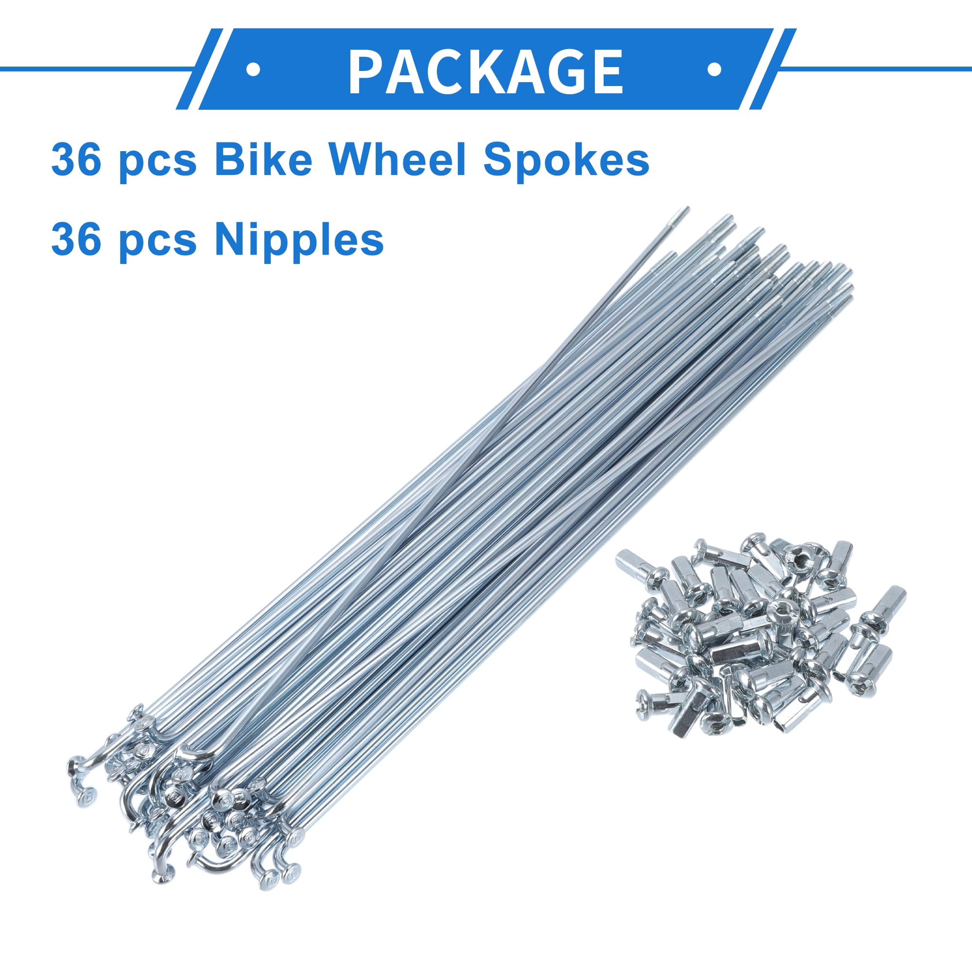 20 Rayons De Vélo En Acier Carbone - Longueurs 100 à 292 Mm Pour Jantes
