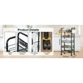 thumbnail image 5 of Meoldis 5-Tier Slim Rolling Storage Cart, Black Metal Kitchen Pantry Organizer with Wheels, Versatile Snack Cart & Vegetable Stand for Kitchen, Bathroom, Office, 5 of 11