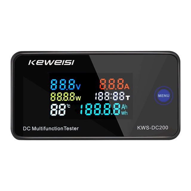 Digital Energy Monitor with Color LCD Display for Voltage 0-200 V and Current 0-100 A