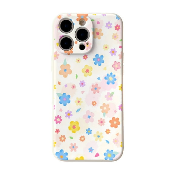 SKLYDDI Multicolor Pastel Floral & Heart for iPhone 16 Pro Max Case - Watercolor Style, TPU Flexible Cover, Cute Aesthetic