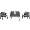 thumbnail image 4 of Olurrisa 4-Piece Iron American Traditional Patio Set with Cushioned Seats & Matching Table for Outdoor Living​​, 4 of 9
