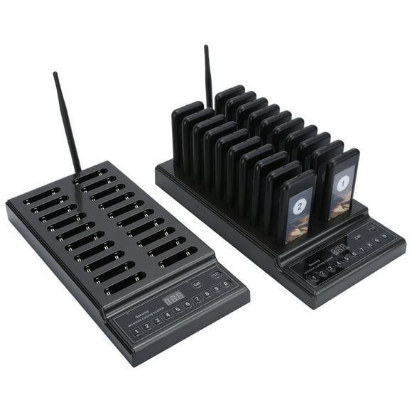 Cordless Restaurant Pagesr X40, Restaurant Buzzer Pagers with Three Prompt Modes, Lineup Queue Beepers Cordless Guest Customer Service Calling System