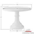 Last Confection 11" Round Cake Stand in White, Durable Shatterproof Pedestal Dessert Display