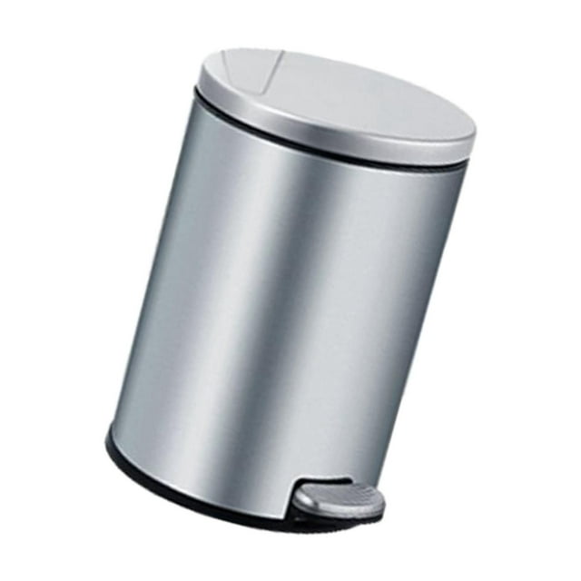 Cubo de basura con pedal de acero inoxidable Cesto de basura con tapa de cierre suave Bote de basura a prueba de de 6L para plata Baoblaze Cubo de basura con pedal