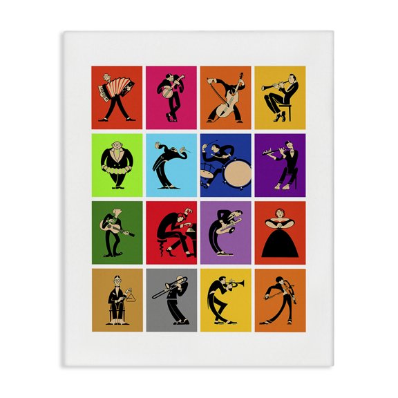 Stupell Industries Modern Modern Orchestra Musicians Canvas Art, 16 x 20, by Mark Rogan