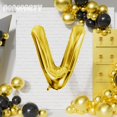 thumbnail image 4 of Globo de fiesta AOAOParty V de papel aluminio dorado de 102 cm, 4 of 6