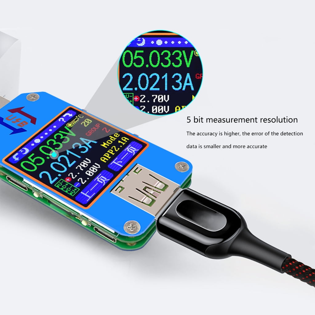 WINDLAND USB Power Meter 4-24V 5A LCD USB Voltage Current Display USB Tester Multimeter USB Current Meter Tester LCD Display