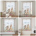 thumbnail image 6 of Easter Bunny Floral Sheer Curtains 72 Inches Long, Spring Flowers Checkered Watercolor Light Filering Curtains, Breathable Simi Curtain Privacy Drapes for Living Room Bedroom Window Treatment, 6 of 9