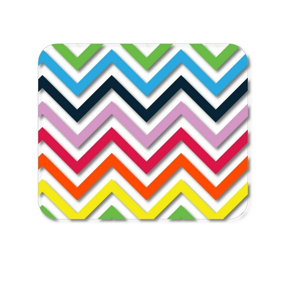 DistinctInk Mouse Pad - 1/4" Foam Rubber - Rainbow Chevron
