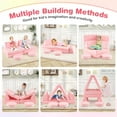 thumbnail image 4 of Gymax Glow in the Dark Modular Kids Play Couch Set w/ Machine-washable Flannel Covers Pink, 4 of 9