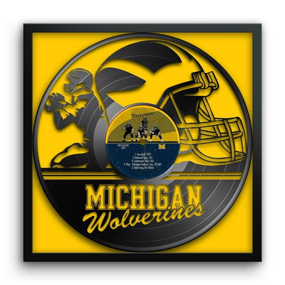 Michigan Wolverines Framed 13" x 13" Vinyl Record Art Print