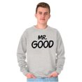thumbnail image 4 of Just Married Newlyweds Cute Matching Men's Big & Tall Crewneck Sweatshirt Brisco Brands 2X, 4 of 6