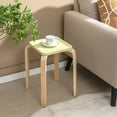 thumbnail image 3 of Costway Set of 4 Colorful Square Stools Stackable Wood Stools with Anti-slip Felt Mats, 3 of 10