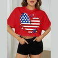 thumbnail image 5 of HEILAU American Flag Graphic T Shirts for Women 4th of July Crop Tops USA Shirt Patriotic Tee Memorial Day Tshirt Girls Patriotic Tops, 5 of 5