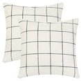 thumbnail image 2 of REGALWOVEN Set of 2 Linen Decorative Throw Pillow Covers for Sofa Home Bedroom Beige Dage 18" x 18", 2 of 6