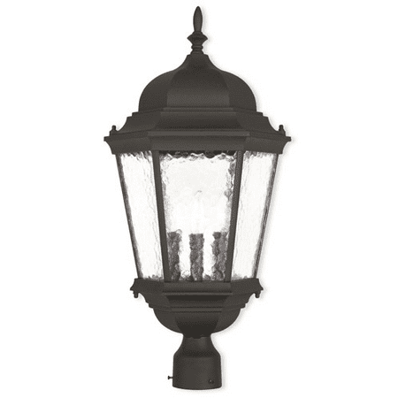 

Outdoor Pendants 3 Light With Clear Water Glass Textured Black size 13 in 180 Watts - World of Crystal