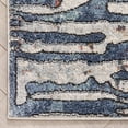 thumbnail image 3 of Well Woven Modica Contemporary Geometric Ivory Blue Distressed 2'3" x 7'3" Runne Area Rug, 3 of 8