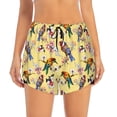 thumbnail image 2 of Goofa Bright Birds Printed Women 2 in 1 Running Shorts,Quick Dry Athletic Workout Shorts,High Waisted Athletic Shorts with Liner Pockets-Small, 2 of 9