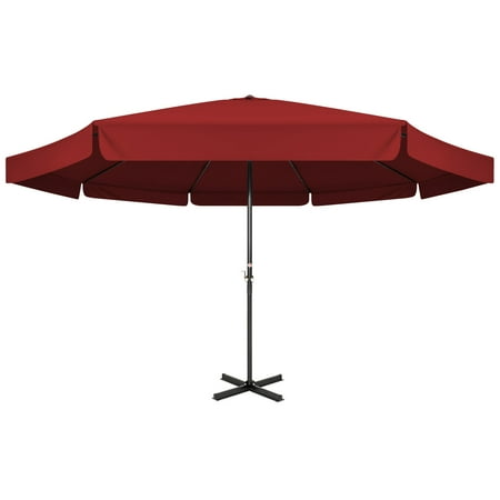 Best Choice Products 16-foot Extra-Large Outdoor Aluminum Polyester Patio Market Umbrella with Cross Base and Crank Handle, Burgundy