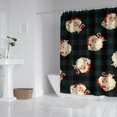 thumbnail image 2 of Green and Black Christmas Plaid Santa Pattern Shower Curtain 84"x72" ,Bathroom Decorative Shower Curtains Set with 12 Hooks,Modern Waterproof Washable Shower Curtain, 2 of 6
