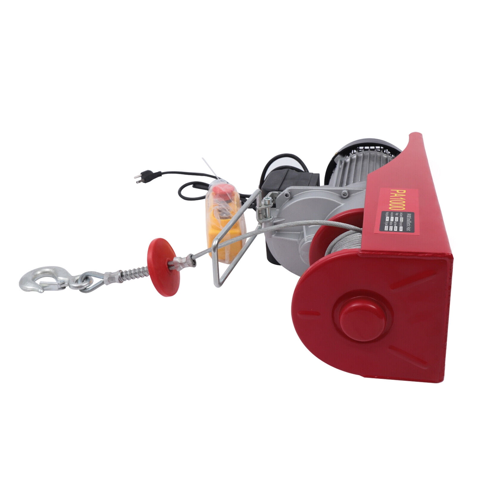 PA1000kg 2200LB Electric Wire Hoist Winch Hoist Crane Lift w/Remote Control 110V PA1000 Electric Wire Hoist Winch Engine Crane Lift Sling Strap 2200 Lbs w/Remote