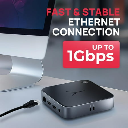 Brydge - Stone CORE Powered Charging Docking Station with 10 Ports, for Windows & MacOS Compatible Laptop - Black