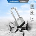 thumbnail image 3 of Queilt Keyed Alike Padlocks, Nickel Plated Padlocks Keyed Alike Set of 12, Key Lock with 1-9/16"(40mm) Wide Body 2-inch Long Shackle for Storage Unit, Sheds, Garages and Fence, 3 of 5