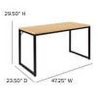 Flash Furniture Tiverton Industrial Modern Desk - Commercial Grade Office Computer Desk and Home Office Desk - 47" Long (Maple/Black)