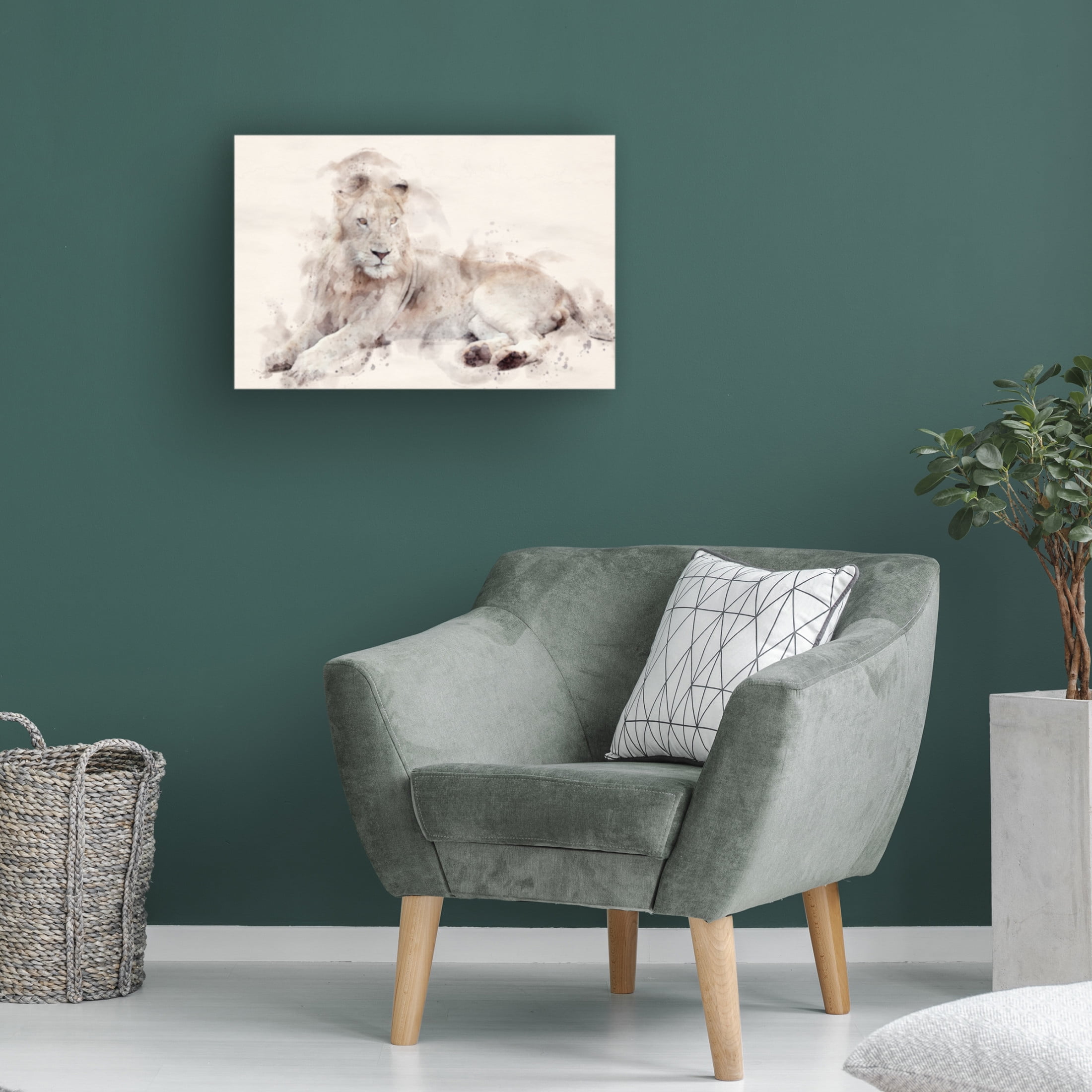 Trademark Fine Art Arno Du Toit Abstract African Lion Watercolor Art Canvas Wall Art