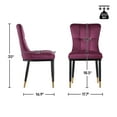 thumbnail image 5 of Modern Dining Chairs Set of 2 Velvet Kitchen Chairs with Upholstered Armless Side Chair Support Up to 440LBs, 5 of 5