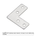 thumbnail image 5 of Uxcell 40x40x1.3mm L Shape Flat Brackets Stainless Steel Polishing w Screws 8Pack, 5 of 6