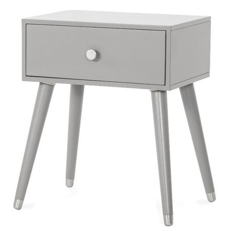 Child Craft Mod 1 Drawer Nightstand Accent Table for Nursery or Bedroom, Large Storage Drawer, Made of Sturdy Pinewood, Non-Toxic, Baby Safe Finish (Cool Gray)