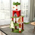 thumbnail image 3 of Uforic 54" Cat Tree Tower Condo, Multi-Level Christmas Decor Cat Climbing Tower with Top Perches, Hammock,  Scratching Posts, Indoor Kittens' Play Center, 3 of 8