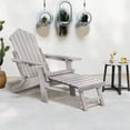 thumbnail image 4 of Gymax 2 PCS Folding Adirondack Chair HIPS Fire Pit Chair w/ Adjustable Backrest Gray, 4 of 10