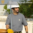 thumbnail image 2 of Kecols Men's Midweight Work T-Shirts Soft Short Sleeve Shirts with Pocket Loose Fit for Construction - Tall & Regular Size(Charcoal Gray,5XL,Tall), 2 of 7