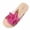 Hot Pink, variant on BADHUB Women Flower Sandals Dressy Flip Flops Non Slip Summer Thong Beach Slides Casual Vacation Outdoor Flat Sandals Beige 36