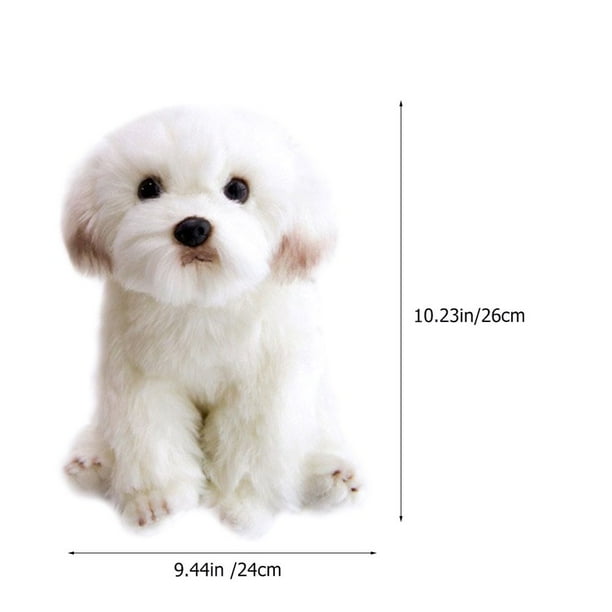 Generic Stuffed Plush Dog Animal Puppy Kids Toys Animals Doll Maltese Baby Ornament Figure Adornment Birthday Gifts Dolls White 10.24 X9.45 X6.3