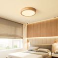 thumbnail image 3 of Lámpara de techo LED de madera, lámpara de techo redonda de 20 cm, lámparas de techo modernas para sala de estar, dormitorio, cocina, comedor, pasillo, 3000 K, blanco cálido, 3 of 5