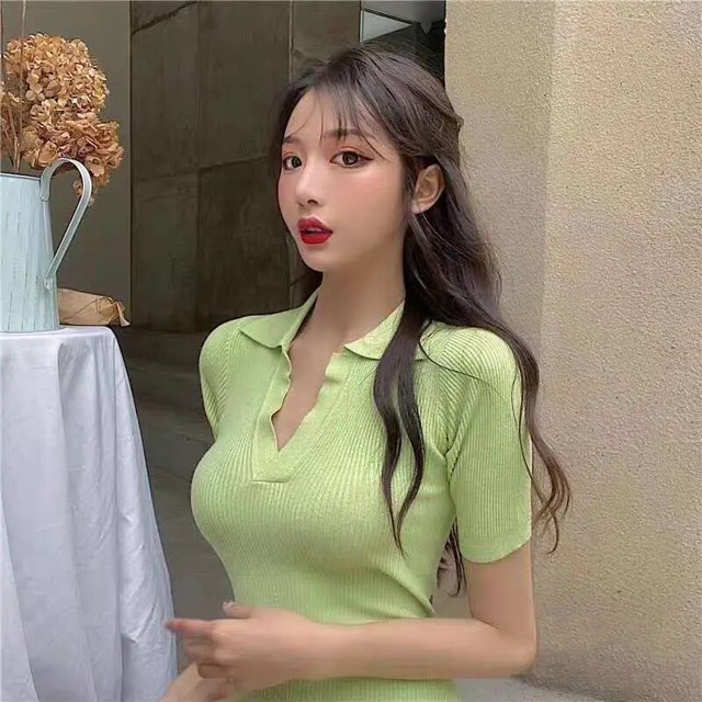 Vestido de punto de manga corta para mujer, ropa femenina delgada, ropa de calle de verano, vacaciones, informal, suave, dulce, Sexy, básico, Ulzzang