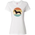 thumbnail image 3 of Inktastic Dachshund Dog Retro Sunset Women's T-Shirt, 3 of 5
