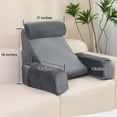 thumbnail image 3 of Reading Pillow for Sitting in Bed,Back Pillow for Bed Sitting up,Detachable Headrest and Armrests Reading & Bed Rest Pillows for Watching TV/Reading/Gaming/Resting in Bed,Couch or Floor,19"(Grey), 3 of 8
