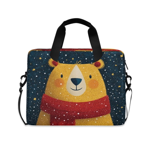 Laptop Bag Laptop Briefcase 15.7 x 3 x 11.8 Inches Laptop Bag Briefcases Laptop Storage Travel Laptop Bag Work Laptop Bag Christmas Yellow Bear