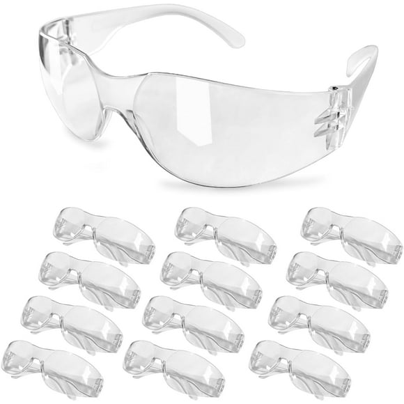 12 Packs Safety Glasses for Men and Women - Clear Lens Safety Goggles for Working - Protective Eyewear
