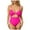 A91-Hot Pink, variant on Women's One Piece Swimsuit Plunging Neck Cutouts Bathing Suit Textured Ruched Crisscross Back Self Tie Swimwear(Black,M)