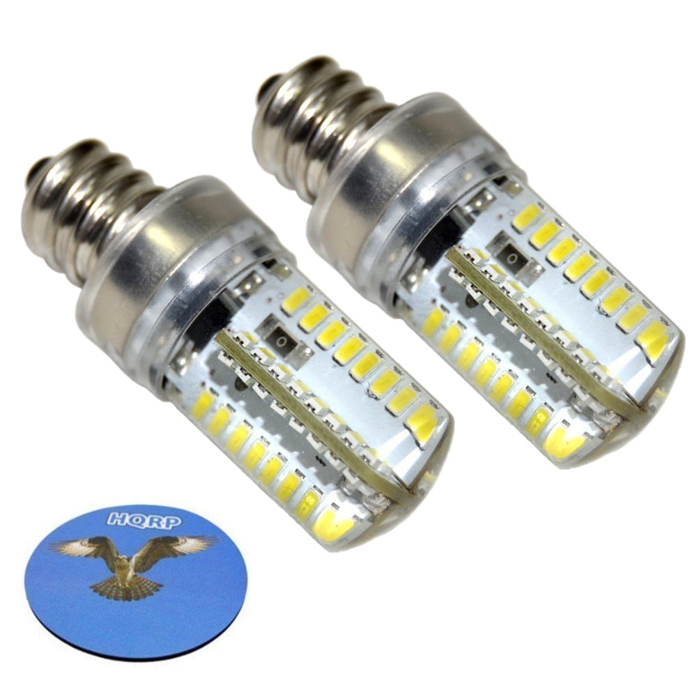 HQRP 2Pack 7/16" 110V LED Light Bulbs Cool White for Singer 14T957DC