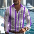 thumbnail image 1 of Camisa de manga larga con estampado de rayas 3D para hombre, estilo hawaiano, estilo playero, tela cómoda, ropa informal, verano, 1 of 6