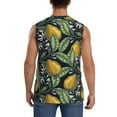 thumbnail image 4 of Goofa Citrus Fruits Elegant Lemons Printed Men's Sleeveless T-Shirt - Athletic Gym Workout Tank Top for Men - Moisture-Wicking, UPF 30+ Quick-Dry Muscle Tee-Small, 4 of 8